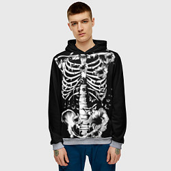 Толстовка-худи мужская Floral Skeleton, цвет: 3D-меланж — фото 2