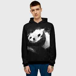 Толстовка-худи мужская Молочная панда, цвет: 3D-черный — фото 2