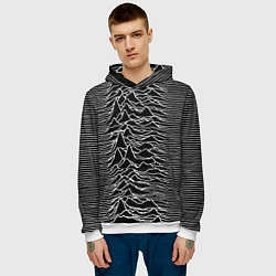 Толстовка-худи мужская Joy Division: Unknown Pleasures, цвет: 3D-белый — фото 2