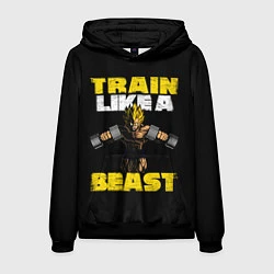 Толстовка-худи мужская Train Like a Beast, цвет: 3D-черный