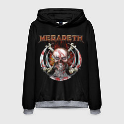 Толстовка-худи мужская Megadeth: Skull in chains, цвет: 3D-меланж