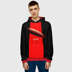 Толстовка-худи мужская Led Zeppelin: Red line, цвет: 3D-красный — фото 2