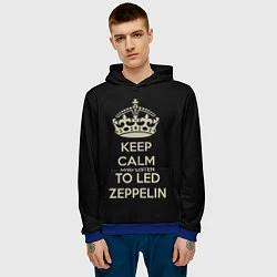 Толстовка-худи мужская Keep Calm & Led Zeppelin, цвет: 3D-синий — фото 2