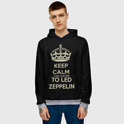 Толстовка-худи мужская Keep Calm & Led Zeppelin, цвет: 3D-меланж — фото 2