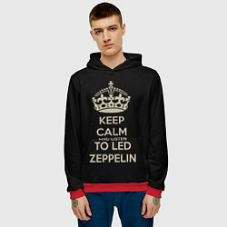 Толстовка-худи мужская Keep Calm & Led Zeppelin, цвет: 3D-красный — фото 2