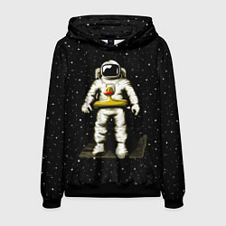 Толстовка-худи мужская Космонавт с уточкой, цвет: 3D-черный