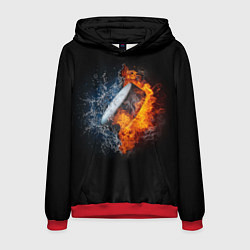 Толстовка-худи мужская Шайба: противостояние, цвет: 3D-красный
