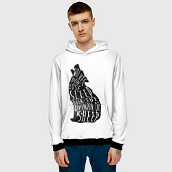 Толстовка-худи мужская Wolves Dont Lose Sleep, цвет: 3D-черный — фото 2