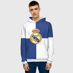 Толстовка-худи мужская Real Madrid: Blue style, цвет: 3D-белый — фото 2