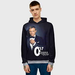 Толстовка-худи мужская Агент охраны труда, цвет: 3D-меланж — фото 2