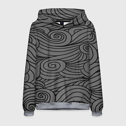 Толстовка-худи мужская Gray pattern, цвет: 3D-меланж