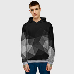Толстовка-худи мужская Abstract gray, цвет: 3D-меланж — фото 2