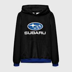 Толстовка-худи мужская Subaru - emblem, цвет: 3D-синий