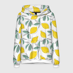 Толстовка-худи мужская Лимончики, цвет: 3D-белый
