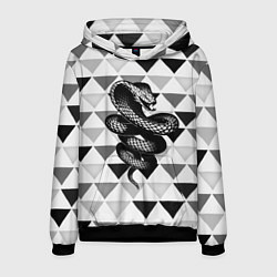 Толстовка-худи мужская Snake Geometric, цвет: 3D-черный