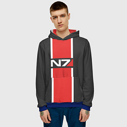 Толстовка-худи мужская Mass Effect: N7, цвет: 3D-синий — фото 2