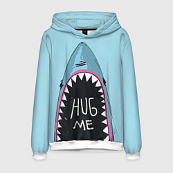 Толстовка-худи мужская Shark: Hug me, цвет: 3D-белый
