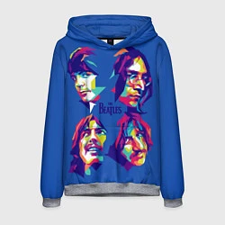 Толстовка-худи мужская The Beatles: Faces, цвет: 3D-меланж