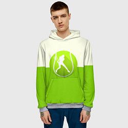 Толстовка-худи мужская Символ теннисиста, цвет: 3D-меланж — фото 2