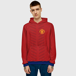 Толстовка-худи мужская Manchester United: Red Lines, цвет: 3D-синий — фото 2