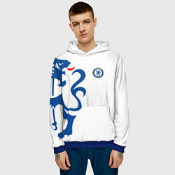 Толстовка-худи мужская FC Chelsea: White Lion, цвет: 3D-синий — фото 2