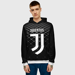 Толстовка-худи мужская FC Juventus: Black Lines, цвет: 3D-белый — фото 2