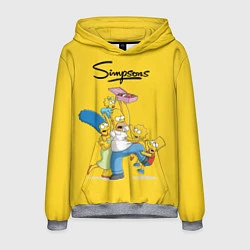 Толстовка-худи мужская Simpsons Family, цвет: 3D-меланж