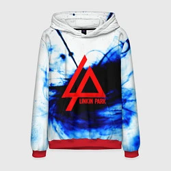 Толстовка-худи мужская Linkin Park blue smoke, цвет: 3D-красный