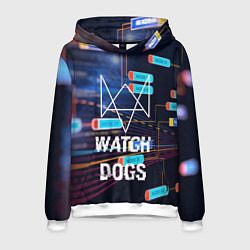 Толстовка-худи мужская Watch Dogs, цвет: 3D-белый