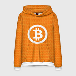 Толстовка-худи мужская Bitcoin, цвет: 3D-белый