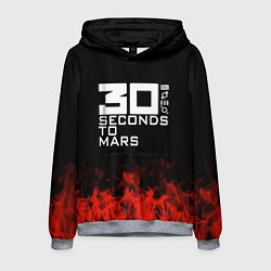 Толстовка-худи мужская 30 Seconds to Mars: Red Flame, цвет: 3D-меланж