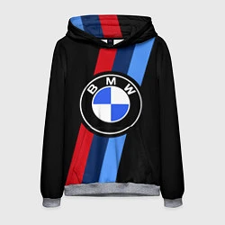 Толстовка-худи мужская BMW 2021 M SPORT БМВ М СПОРТ, цвет: 3D-меланж