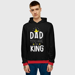 Толстовка-худи мужская Dad you are the King, цвет: 3D-красный — фото 2