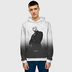 Толстовка-худи мужская Хаски: Геометрия, цвет: 3D-белый — фото 2