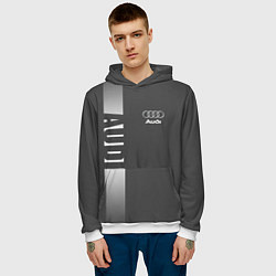 Толстовка-худи мужская Audi: Grey Sport, цвет: 3D-белый — фото 2