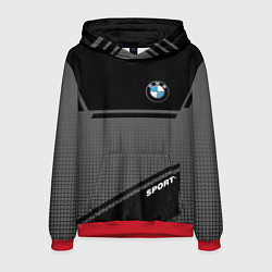 Толстовка-худи мужская BMW SPORT БМВ СПОРТ, цвет: 3D-красный