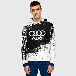 Толстовка-худи мужская Audi: Black Spray, цвет: 3D-синий — фото 2