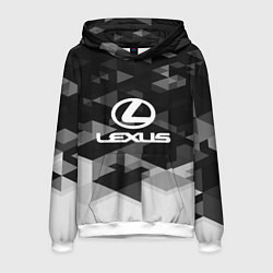 Толстовка-худи мужская Lexus sport geometry, цвет: 3D-белый