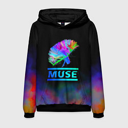 Толстовка-худи мужская Muse: Neon Flower, цвет: 3D-черный