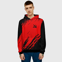 Толстовка-худи мужская USSR: Red Patriot, цвет: 3D-черный — фото 2