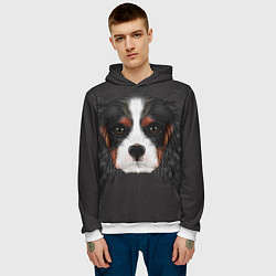 Толстовка-худи мужская Cavalier King Charles, цвет: 3D-белый — фото 2