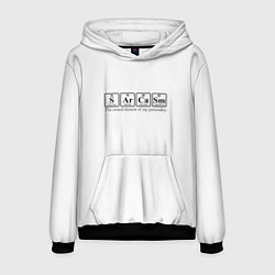 Толстовка-худи мужская Sarcasm хим элемент надпись, цвет: 3D-черный