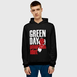 Толстовка-худи мужская Green Day: American Idiot, цвет: 3D-черный — фото 2