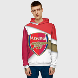 Толстовка-худи мужская FC Arsenal, цвет: 3D-белый — фото 2