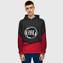 Толстовка-худи мужская Fiat: Grey Carbon, цвет: 3D-красный — фото 2