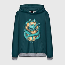 Толстовка-худи мужская Морской осьминог, цвет: 3D-меланж