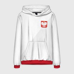 Толстовка-худи мужская Poland Team: Home WC-2018, цвет: 3D-красный