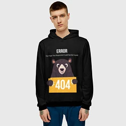 Толстовка-худи мужская Error 404: Bear, цвет: 3D-черный — фото 2