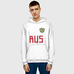 Толстовка-худи мужская Rus Team: Away WC 2018, цвет: 3D-белый — фото 2