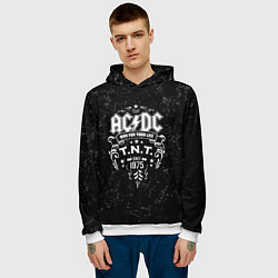 Толстовка-худи мужская AC/DC: Run For Your Life, цвет: 3D-белый — фото 2